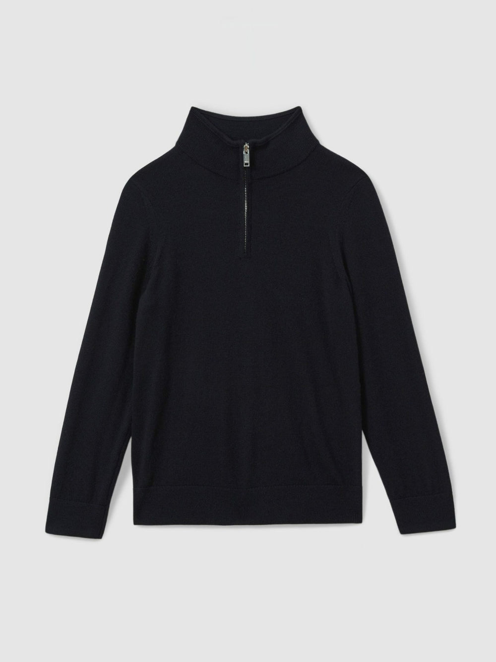 Children & Baby 3-9 yrs Merino Wool Half-Zip Funnel Neck Jumper in Navy