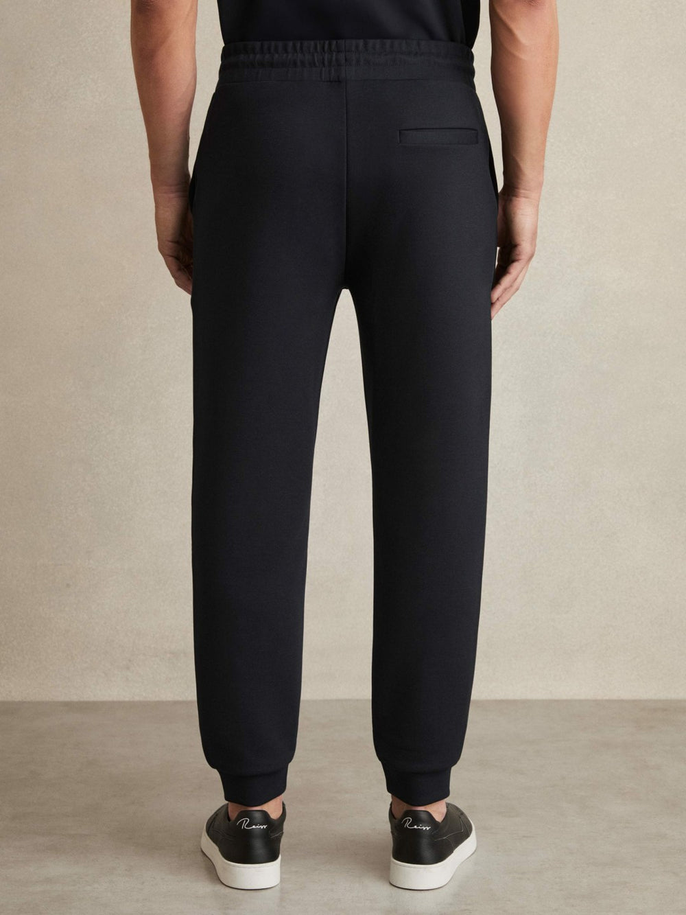 Men Drawstring Jersey Joggers in Navy Blue