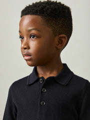 Children & Baby 9-14 yrs Merino Wool Polo Shirt in Navy