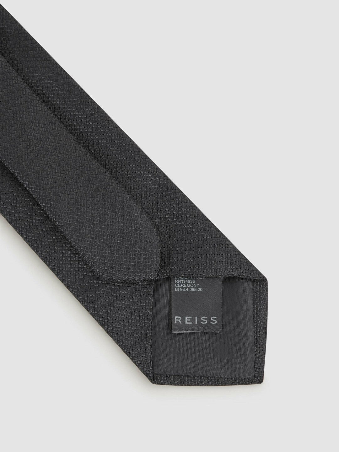 Men Textured Silk Blend Tie in Black