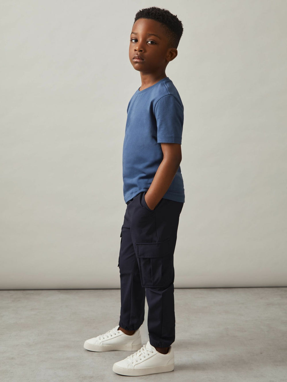 Children & Baby 9-14 yrs Technical Drawstring Cuffed Cargo Trousers in Navy