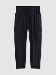 Children & Baby 3-9 yrs Technical Drawstring Cuffed Cargo Trousers in Navy