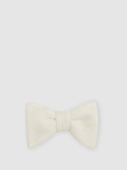 Men Velvet Bow Tie in Ivory