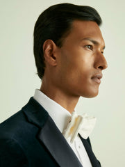 Men Velvet Bow Tie in Ivory