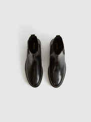 Men Leather Chelsea Boots in Black