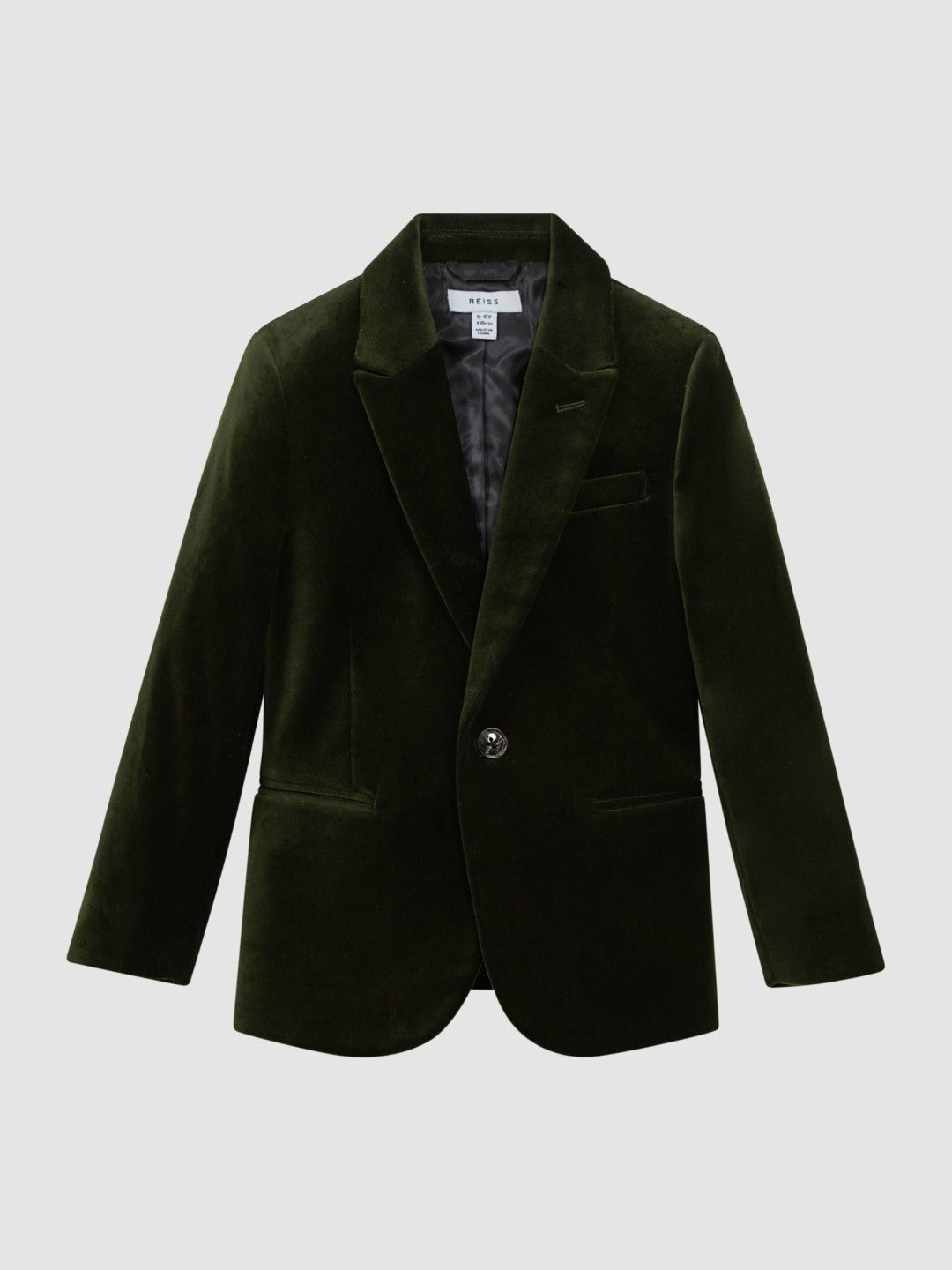 Children & Baby 9-14 yrs Slim Fit Velvet Single Breasted Blazer in Emerald