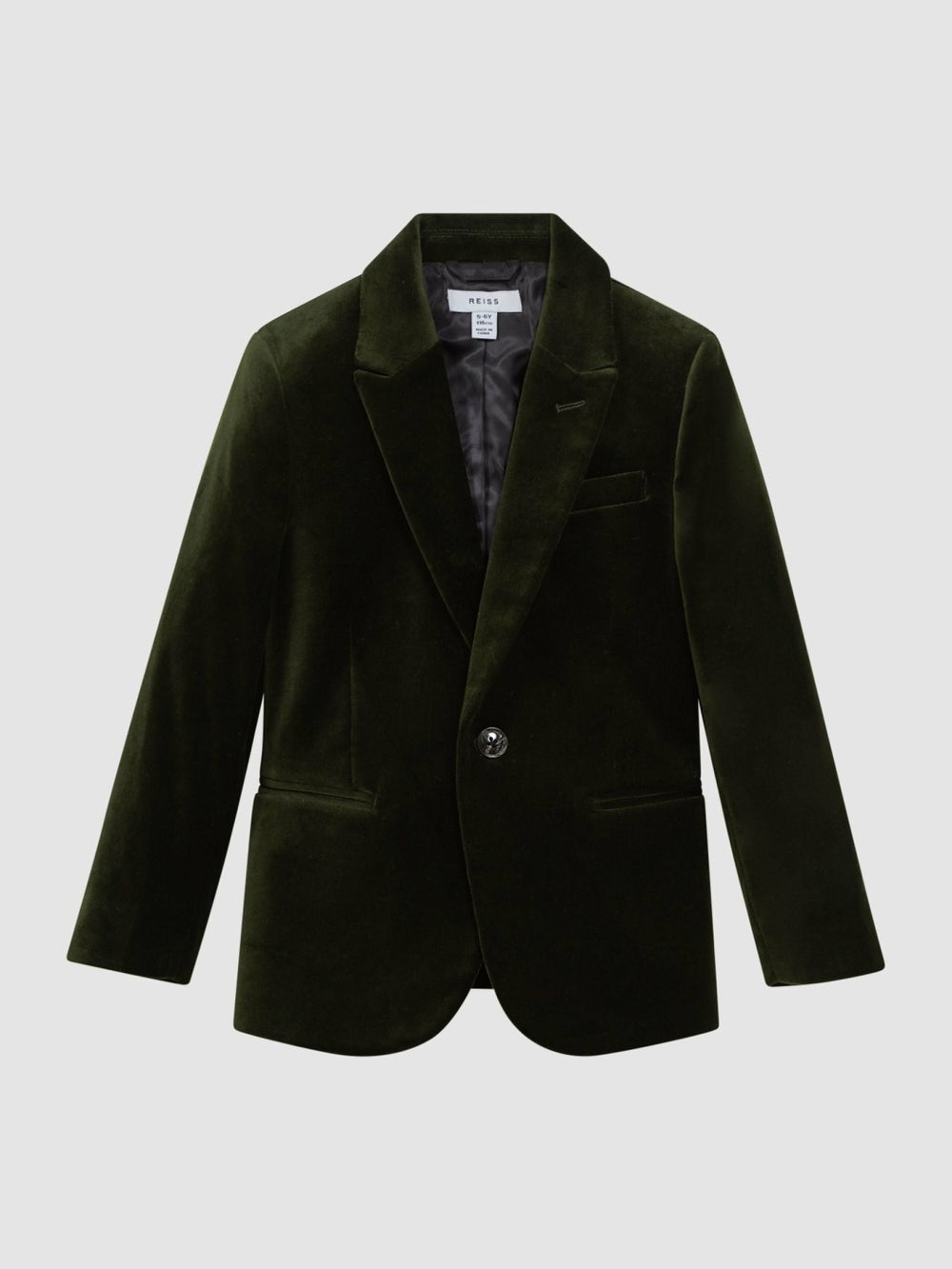 Children & Baby 9-14 yrs Slim Fit Velvet Single Breasted Blazer in Emerald