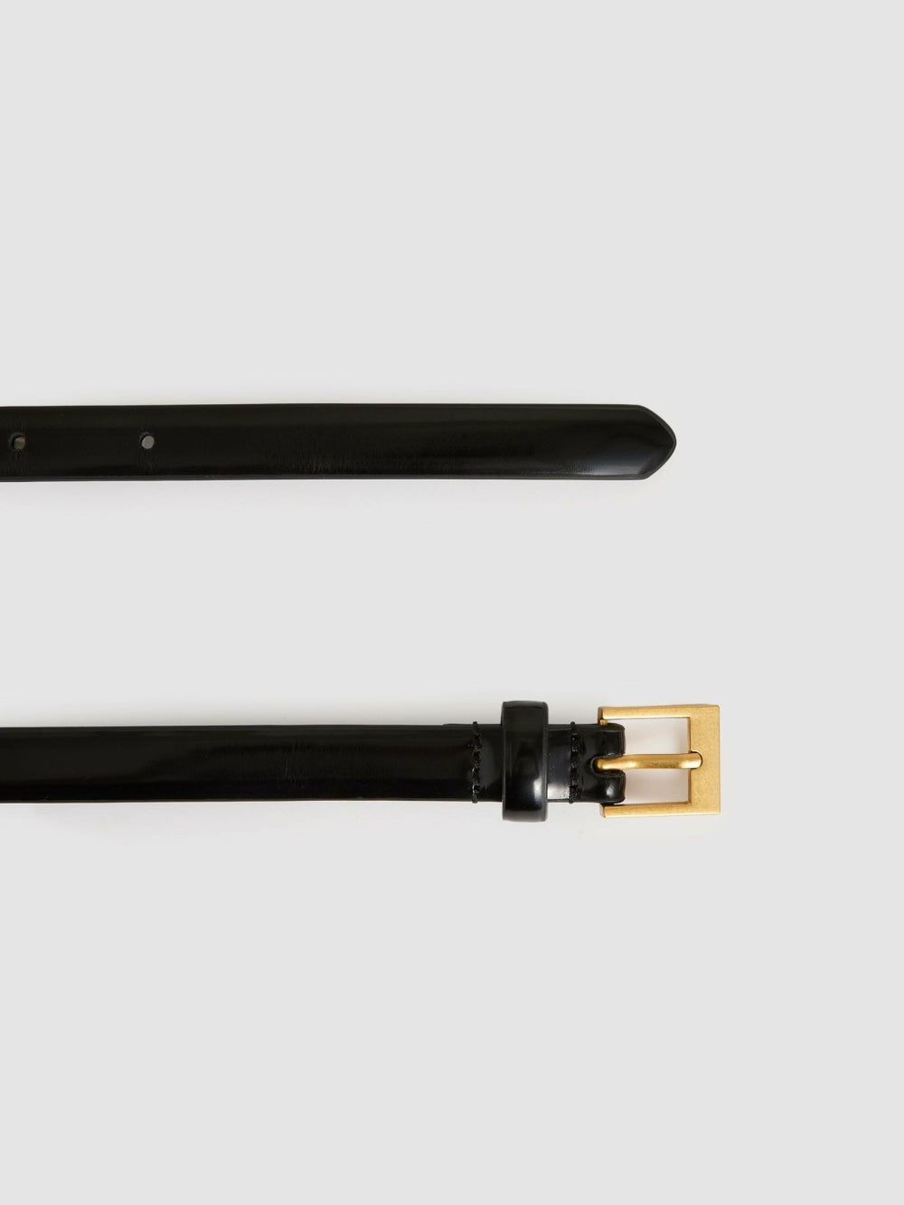 Women Thin Leather Belt in Black