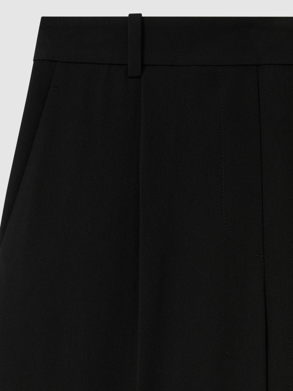 Women Petite Half-Elasticated Wide Leg Trousers in Black