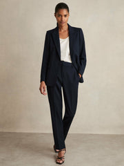 Women Slim Fit Suit Trousers in Navy