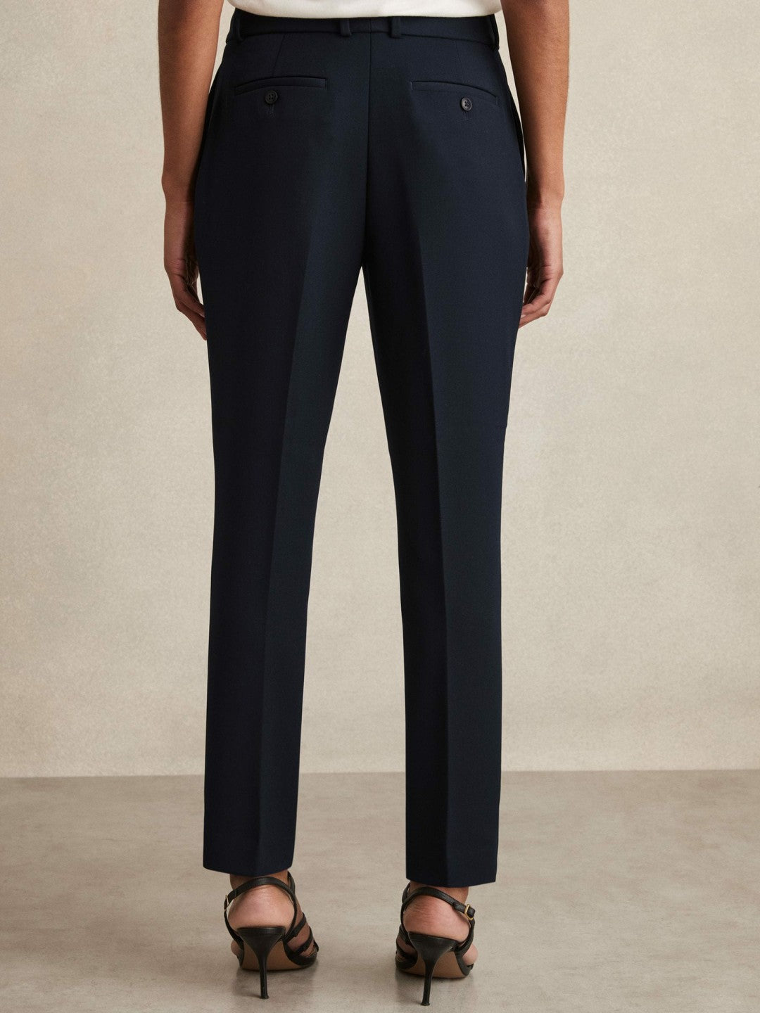 Women Slim Fit Suit Trousers in Navy