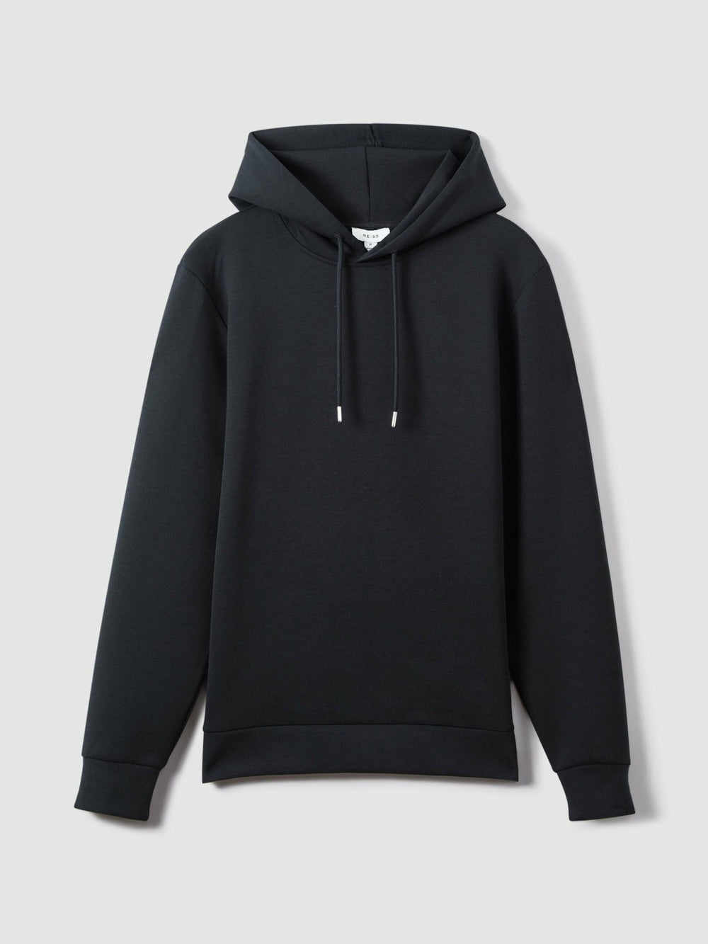 Men Interlock Jersey Drawstring Hoodie in Navy Blue