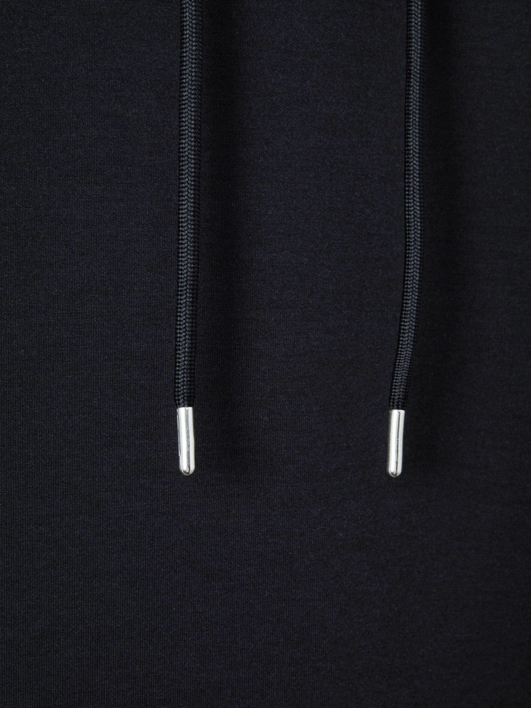 Men Interlock Jersey Drawstring Hoodie in Navy Blue