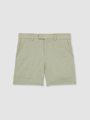 Children & Baby 13-14 yrs Slim Fit Linen Adjustable Trousers in Apple