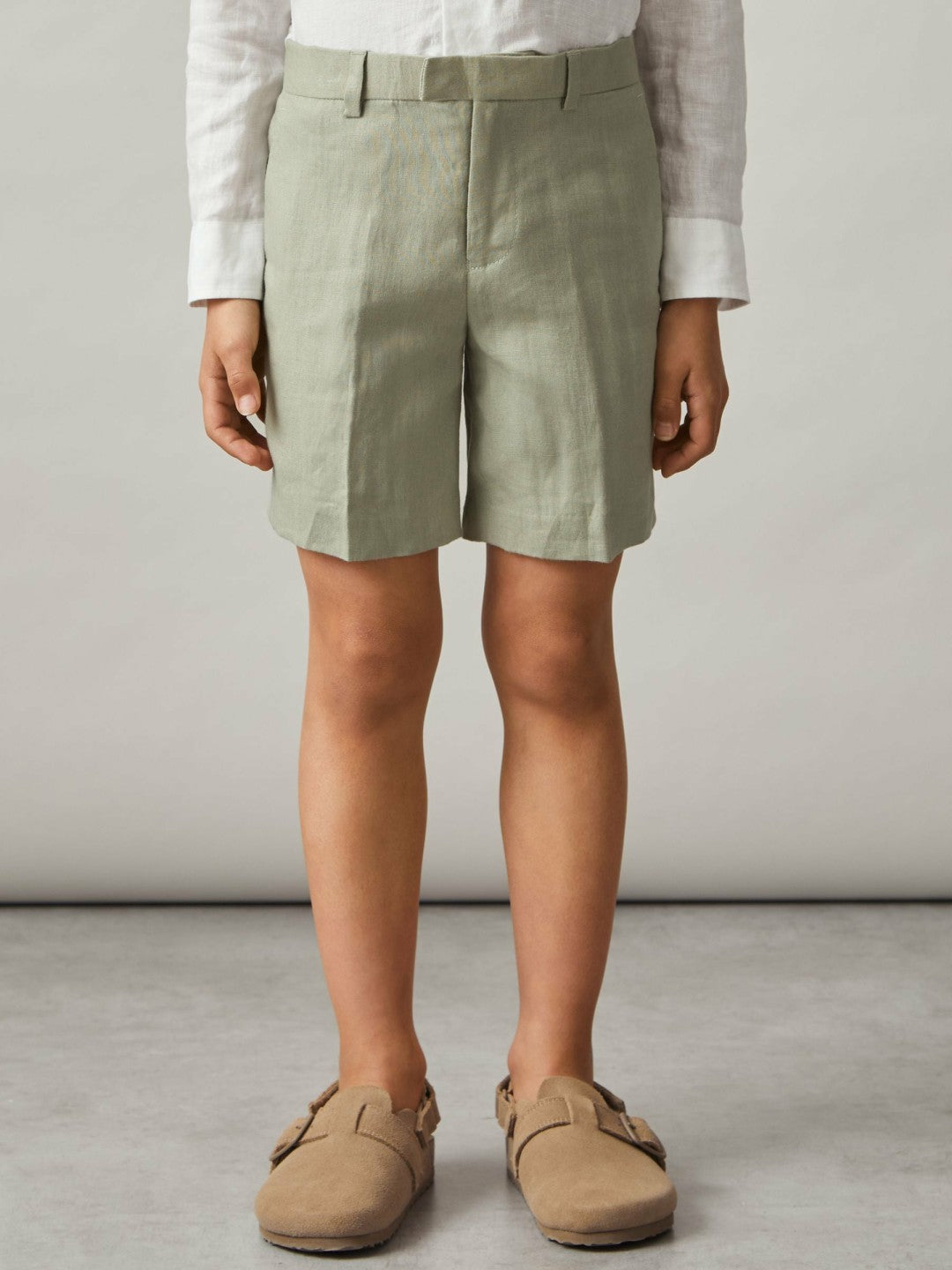 Children & Baby 13-14 yrs Slim Fit Linen Adjustable Trousers in Apple