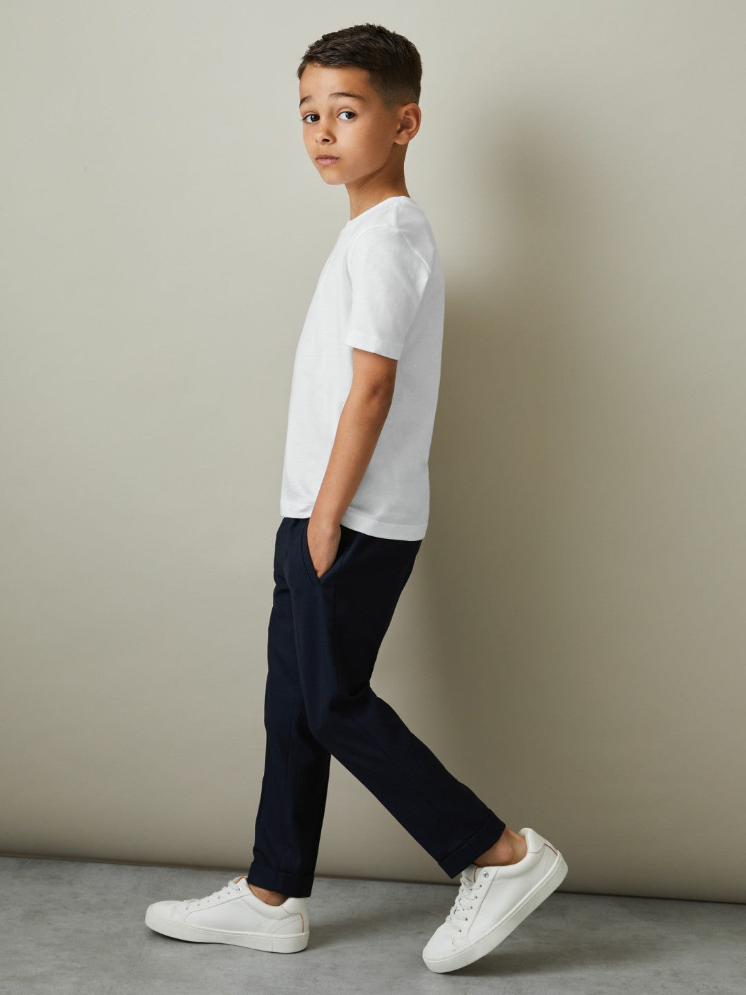 Children & Baby 3-9 yrs Three Pack Of Crew Neck T-Shirts in White