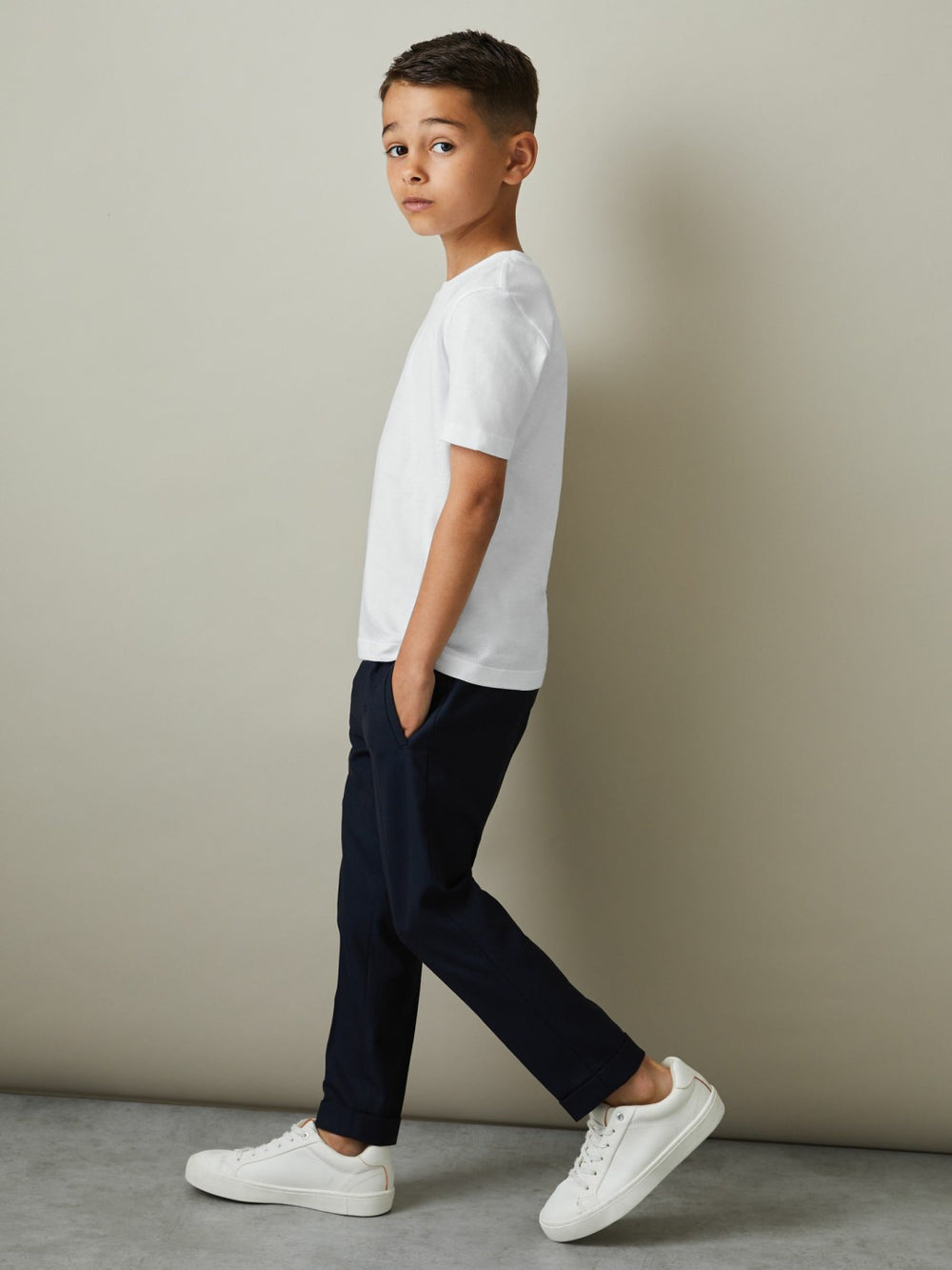 Children & Baby 3-9 yrs Three Pack Of Crew Neck T-Shirts in White