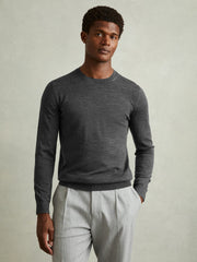 Men Pack of Two Merino Wool Jumpers in Derby Grey Marl