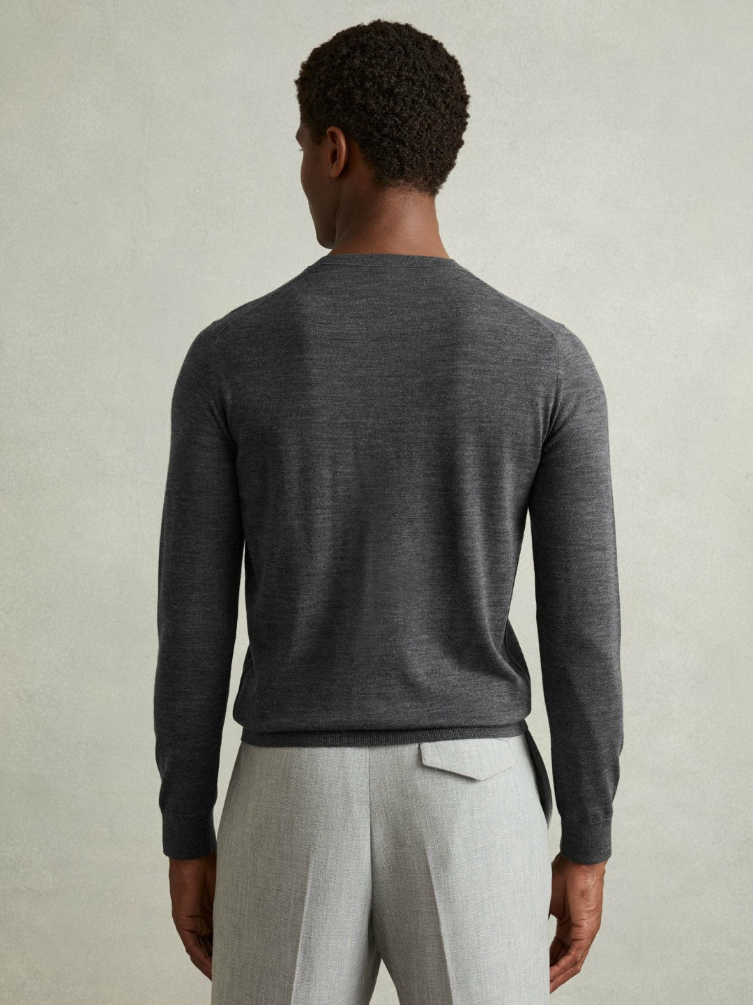 Men Pack of Two Merino Wool Jumpers in Derby Grey Marl