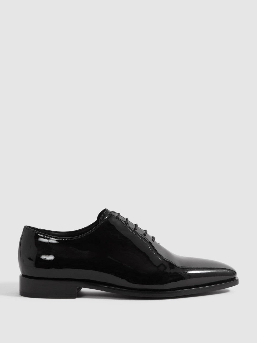 Men Patent Leather Lace-Up Shoes in Black
