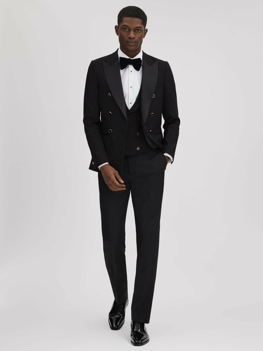 Men Patent Leather Lace-Up Shoes in Black