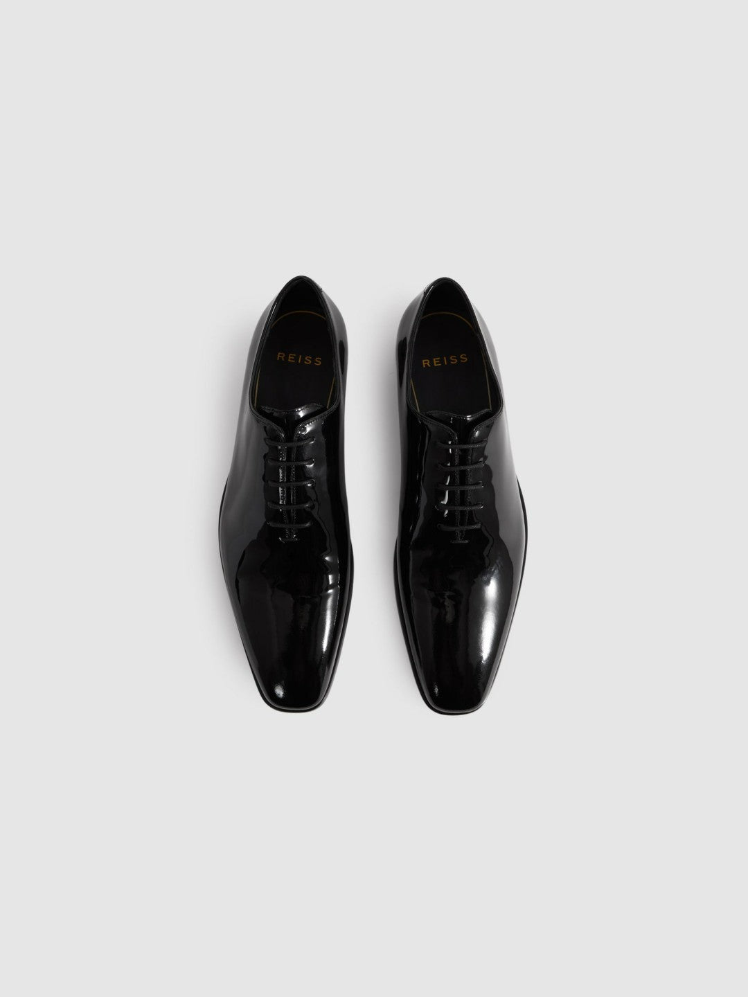 Men Patent Leather Lace-Up Shoes in Black