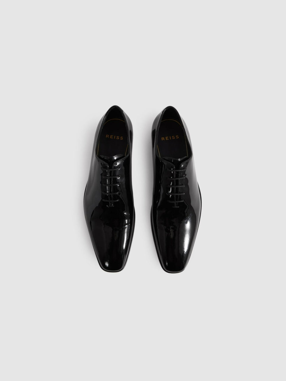 Men Patent Leather Lace-Up Shoes in Black