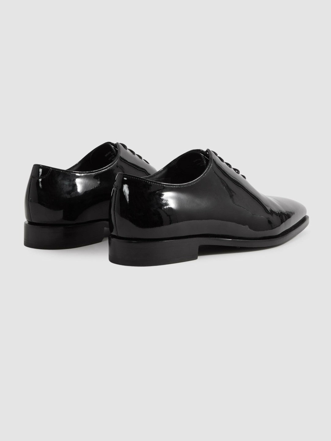 Men Patent Leather Lace-Up Shoes in Black