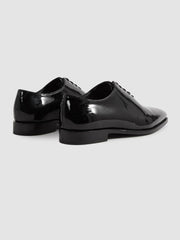 Men Patent Leather Lace-Up Shoes in Black