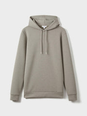 Men Interlock Jersey Drawstring Hoodie in Taupe