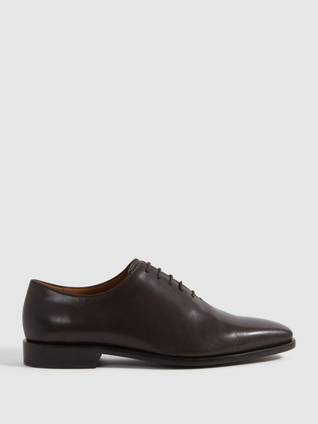 Men Leather Lace-Up Shoes in Dark Brown