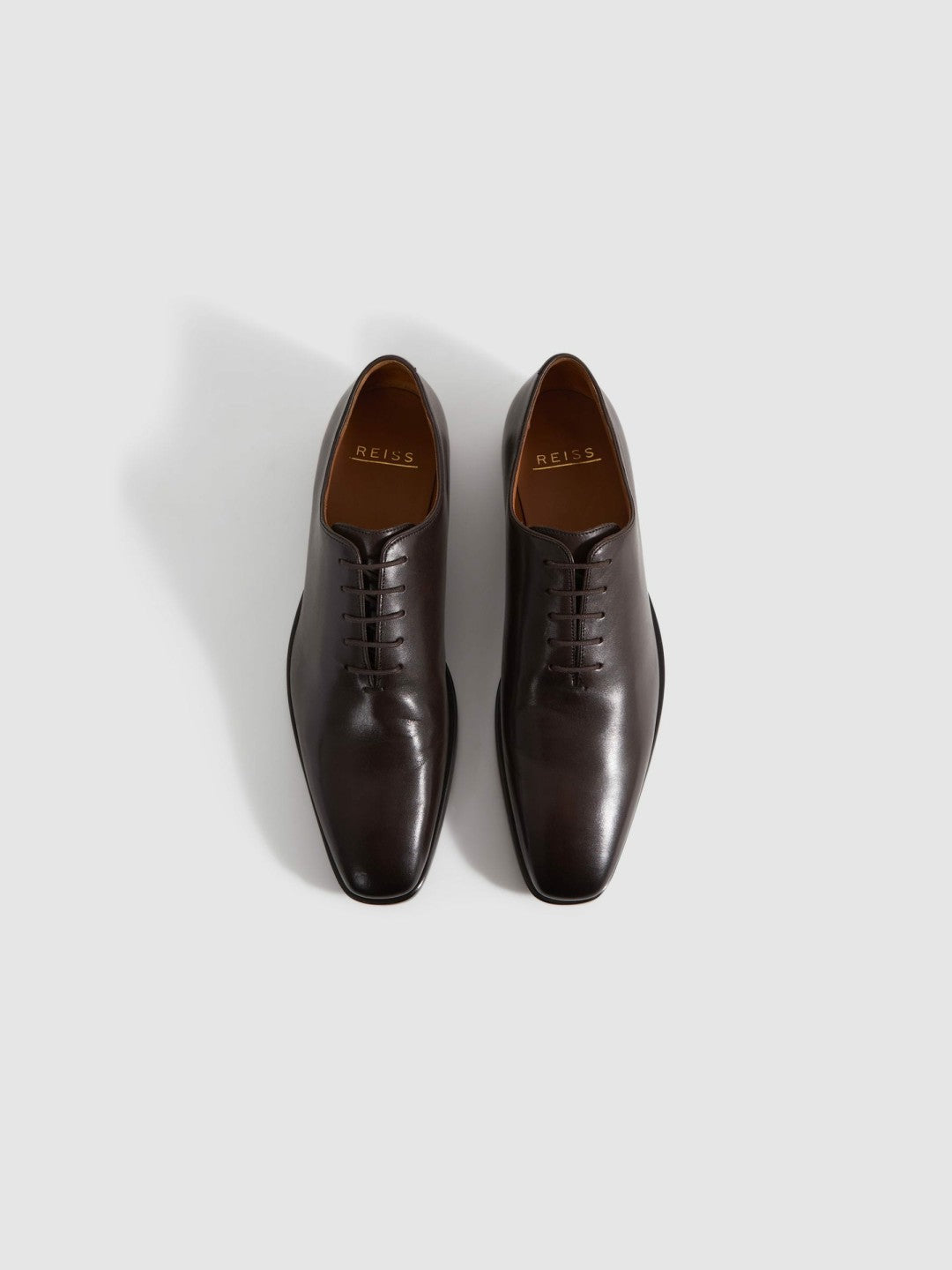 Men Leather Lace-Up Shoes in Dark Brown