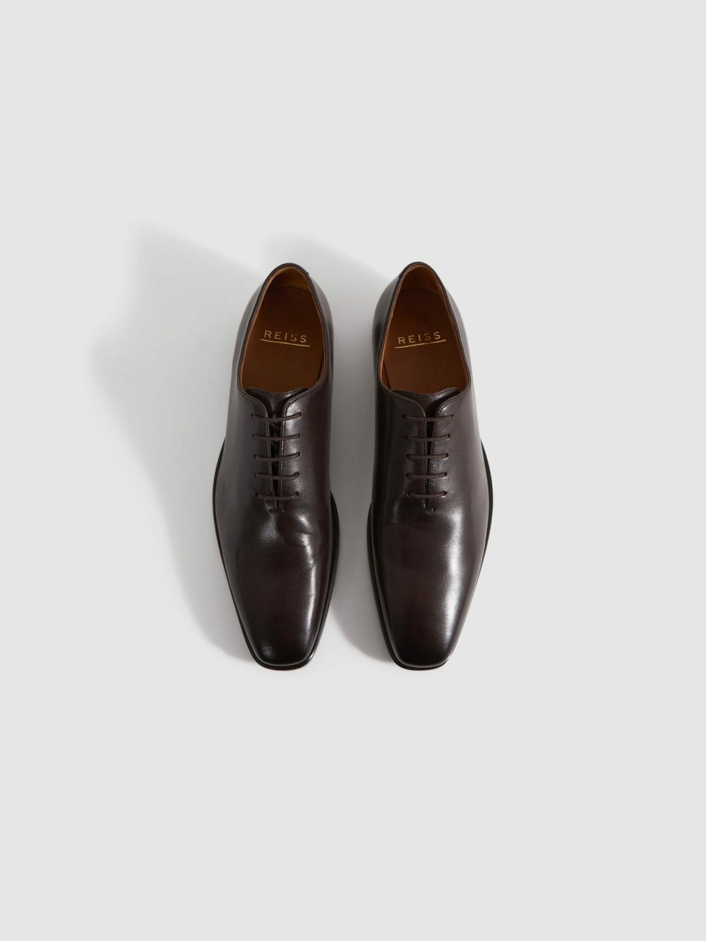 Men Leather Lace-Up Shoes in Dark Brown