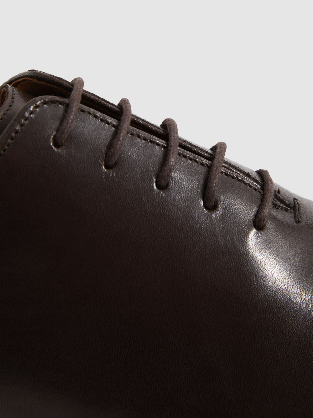 Men Leather Lace-Up Shoes in Dark Brown