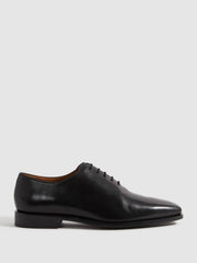 Men Leather Lace-Up Shoes in Black