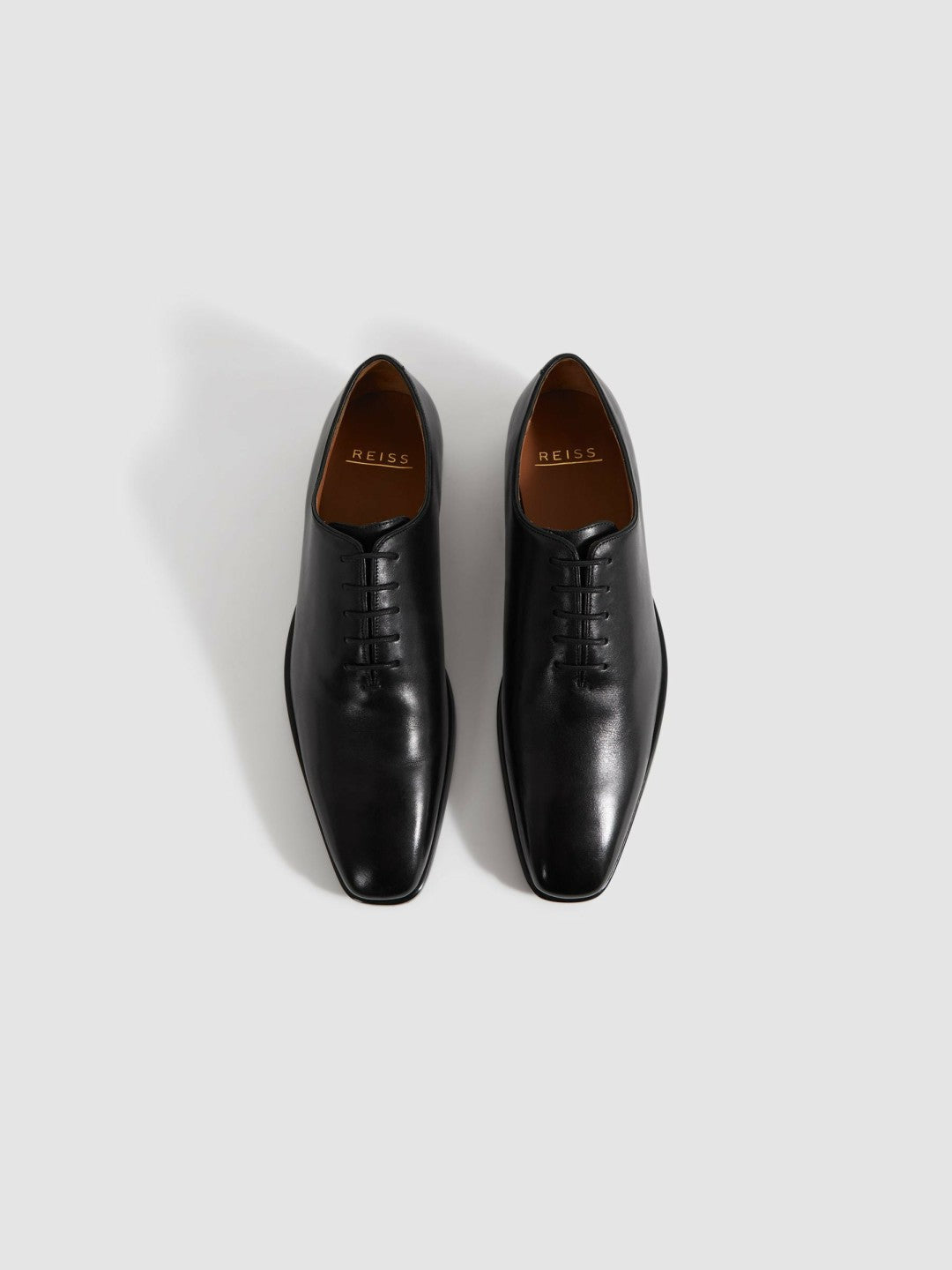 Men Leather Lace-Up Shoes in Black