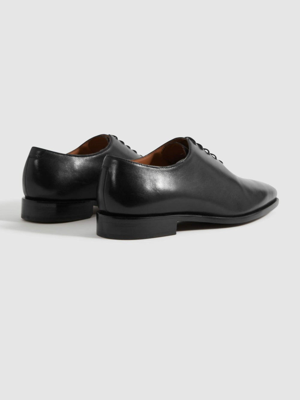 Men Leather Lace-Up Shoes in Black