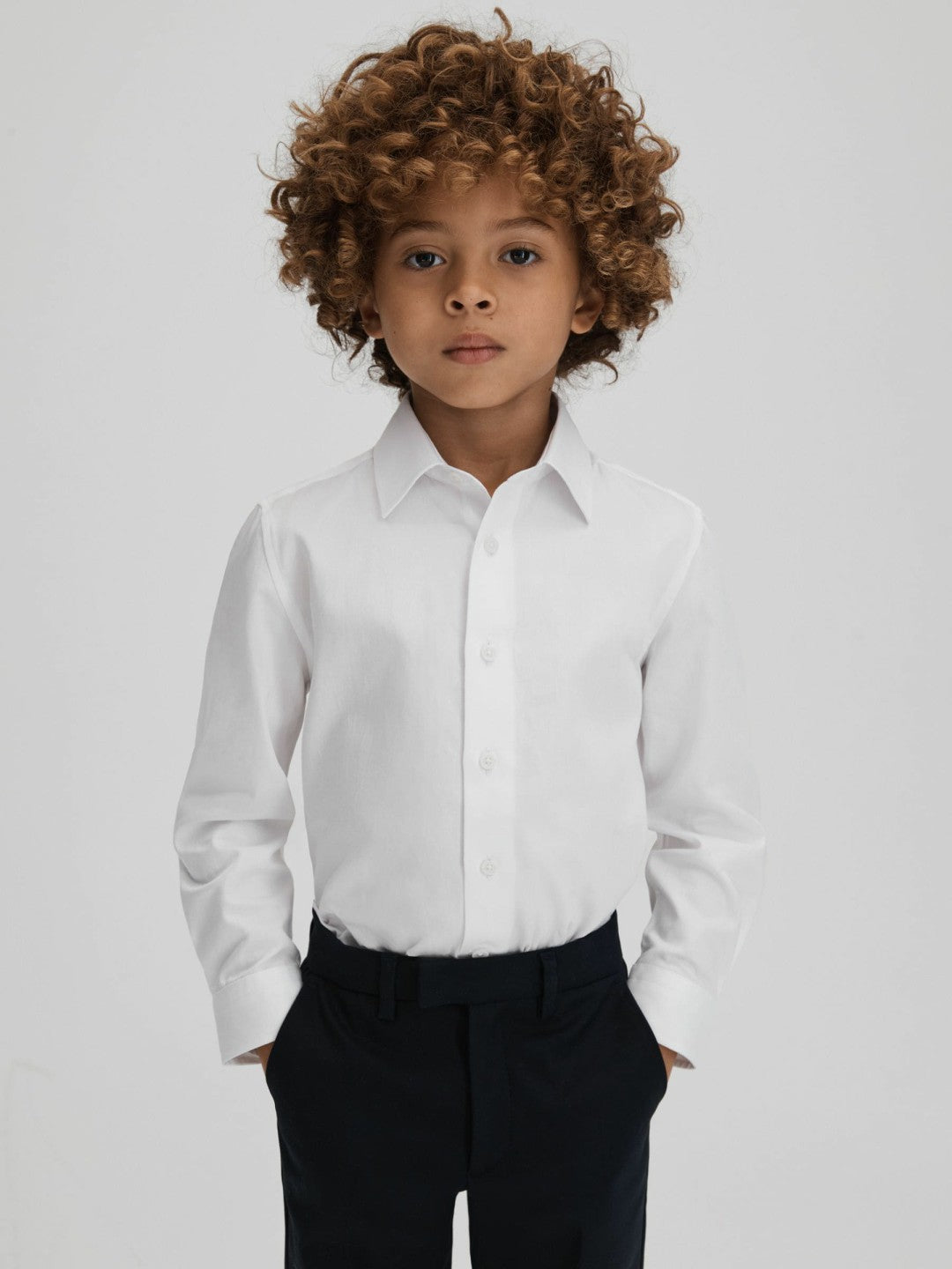 Children & Baby 3-9 yrs Slim Fit Cotton Shirt in White