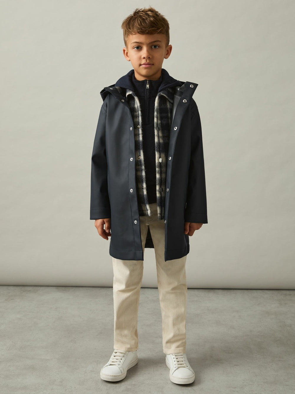 Children & Baby 9-13 yrs Water Repellent Hooded Coat in Navy