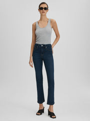 Women Good American Slim Fit Cropped Jeans in Blue