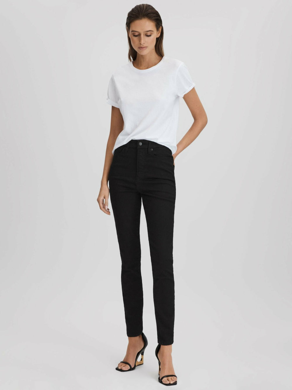 Women Good American Ultra High Skinny Jeans in Black