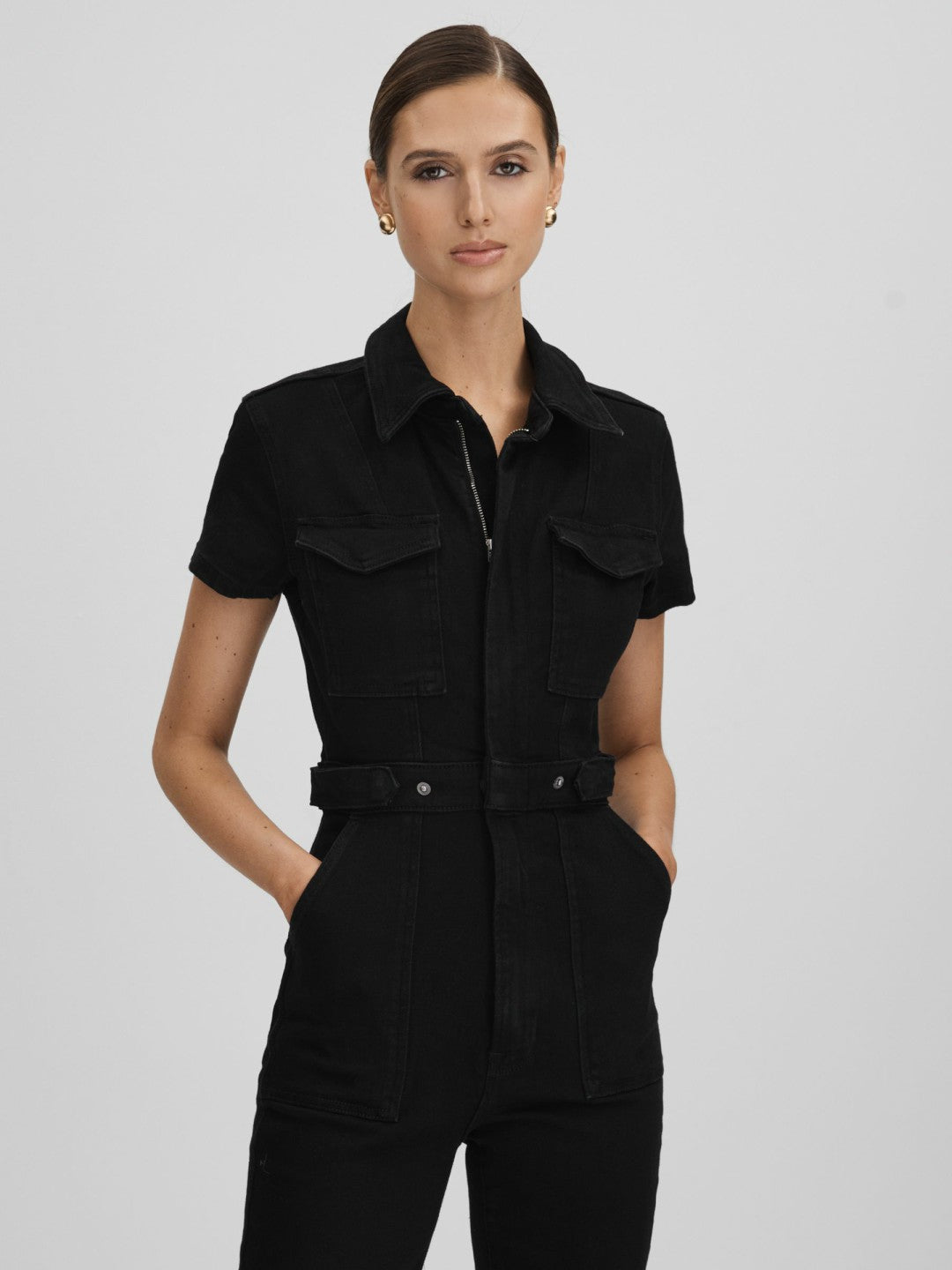 Women Good American Denim Jumpsuit in Black