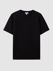 Men Interlock Jersey Crew Neck T-Shirt in Black