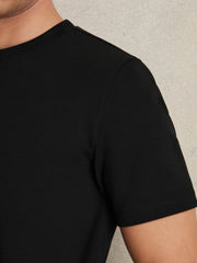 Men Interlock Jersey Crew Neck T-Shirt in Black