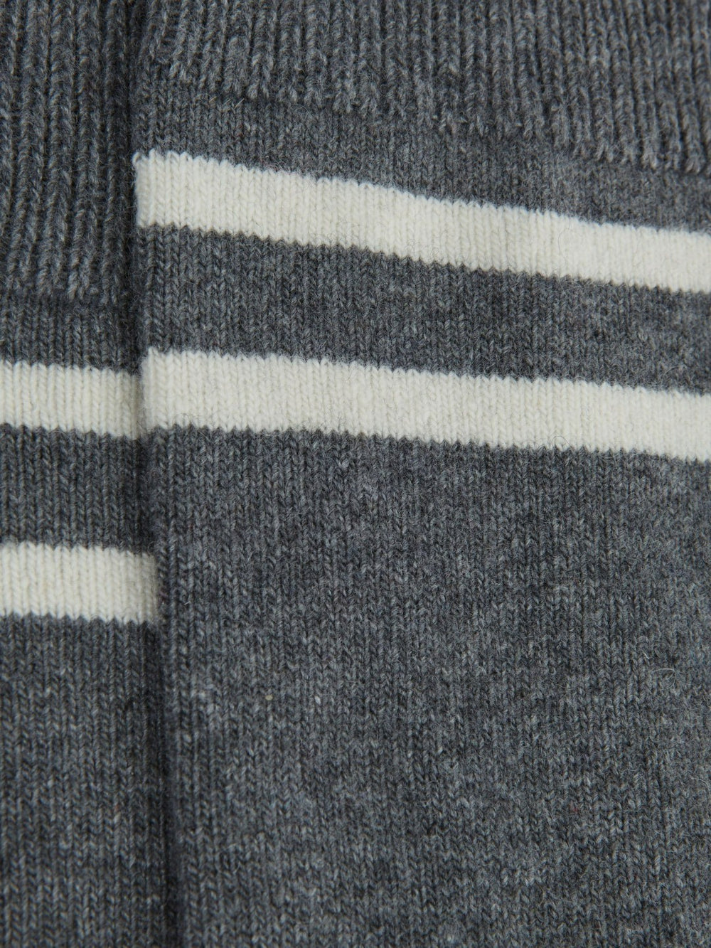 Men Wool Blend Striped Crew Socks in Grey Melange