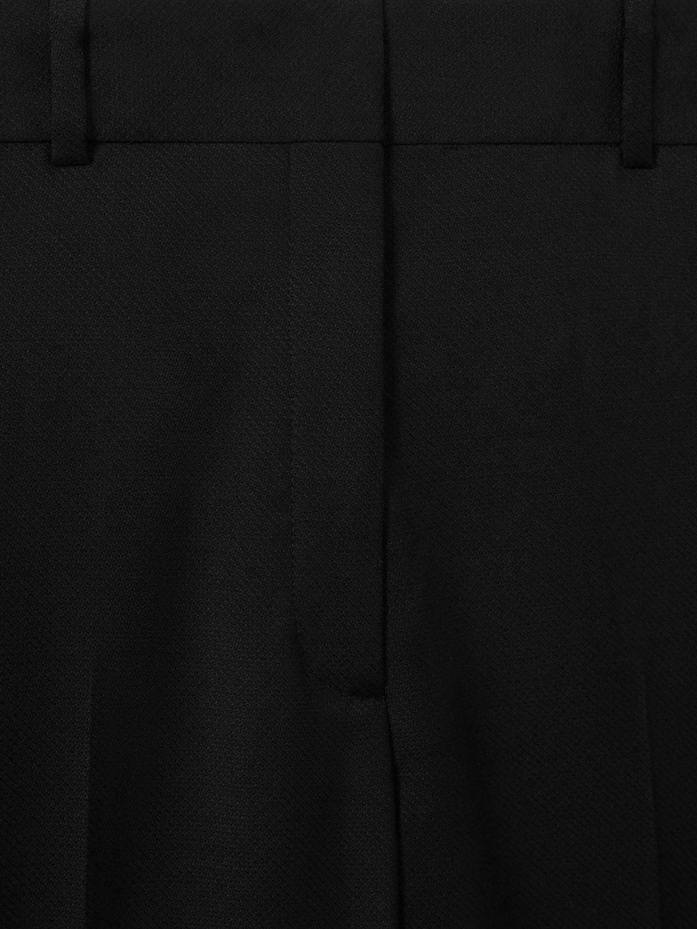 Women Wool Blend Tapered Suit Trousers in Black