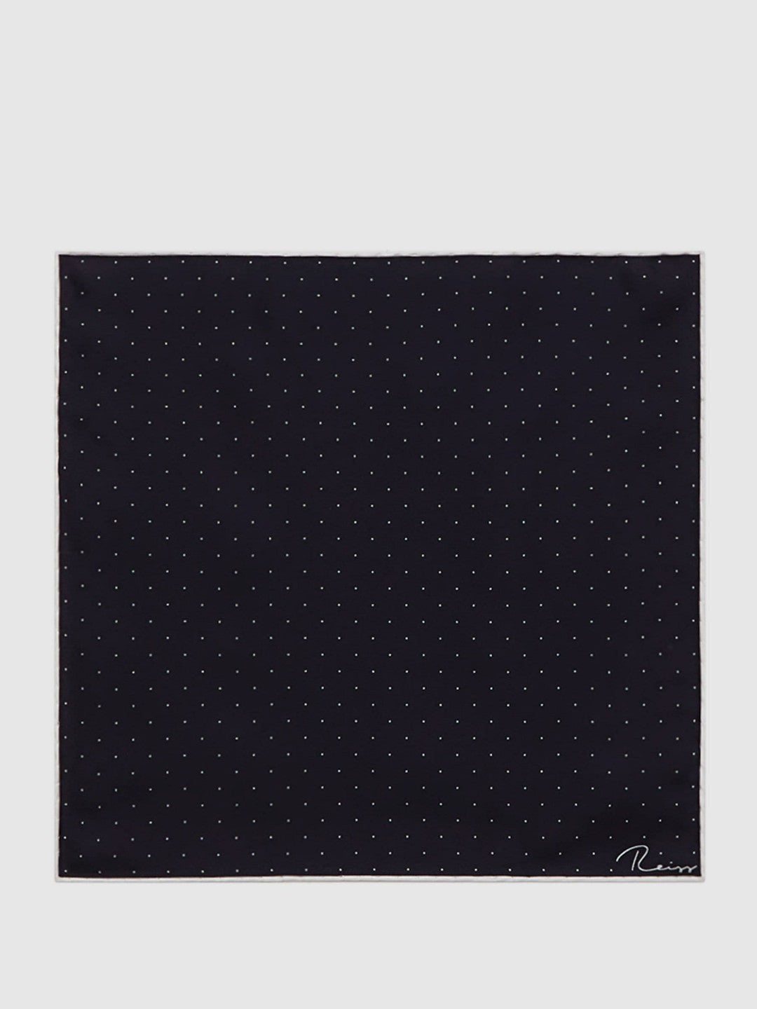 Men Polka Dot Silk Pocket Square in Navy