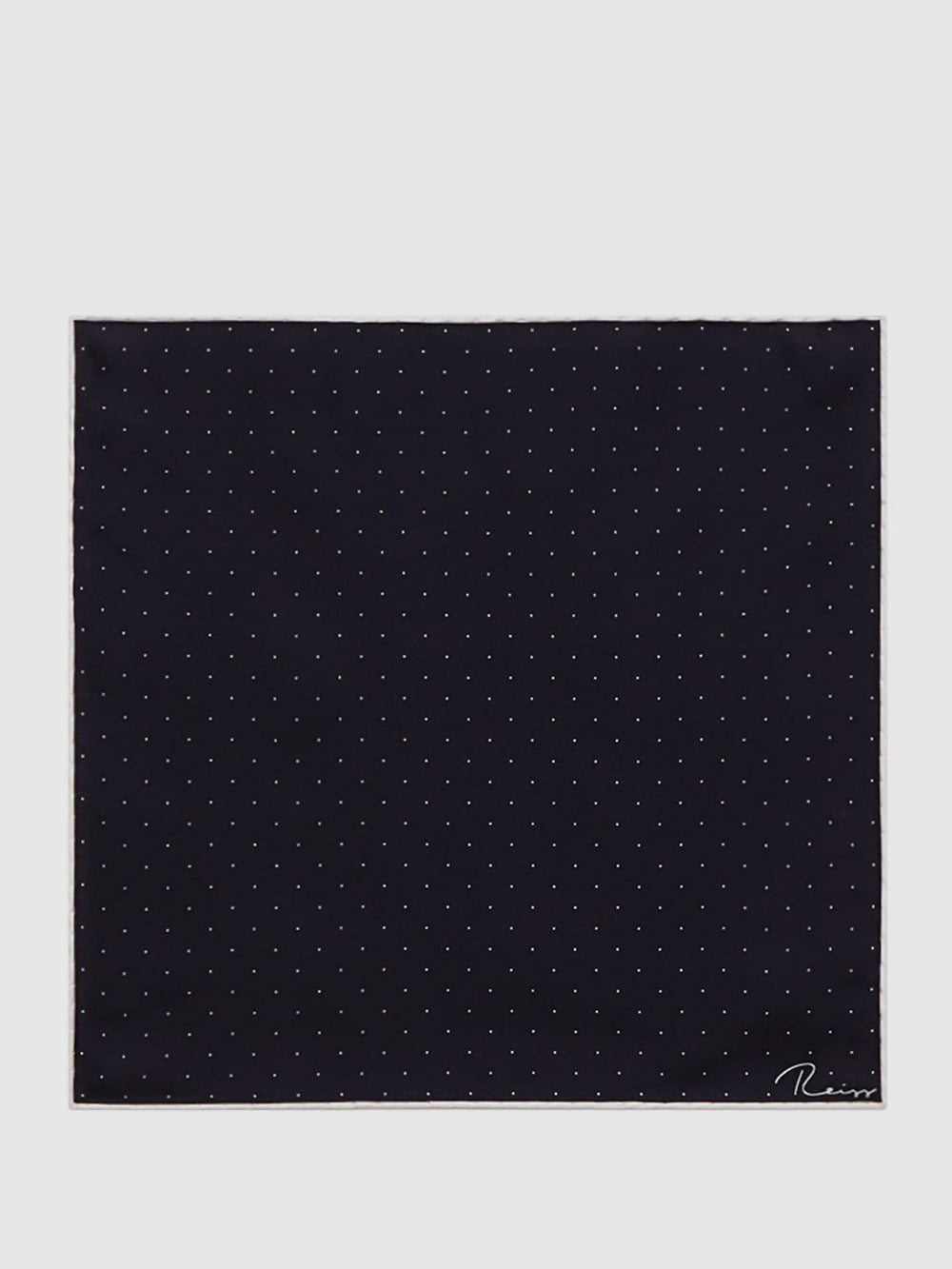 Men Polka Dot Silk Pocket Square in Navy