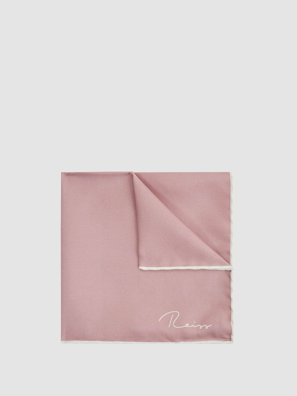 Men Plain Silk Pocket Square in Pink