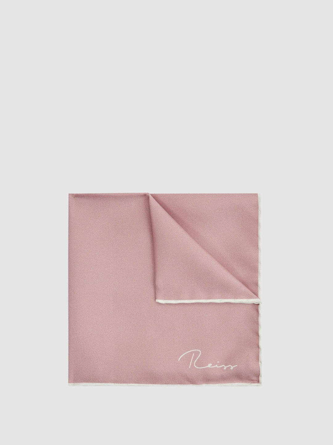 Men Plain Silk Pocket Square in Pink
